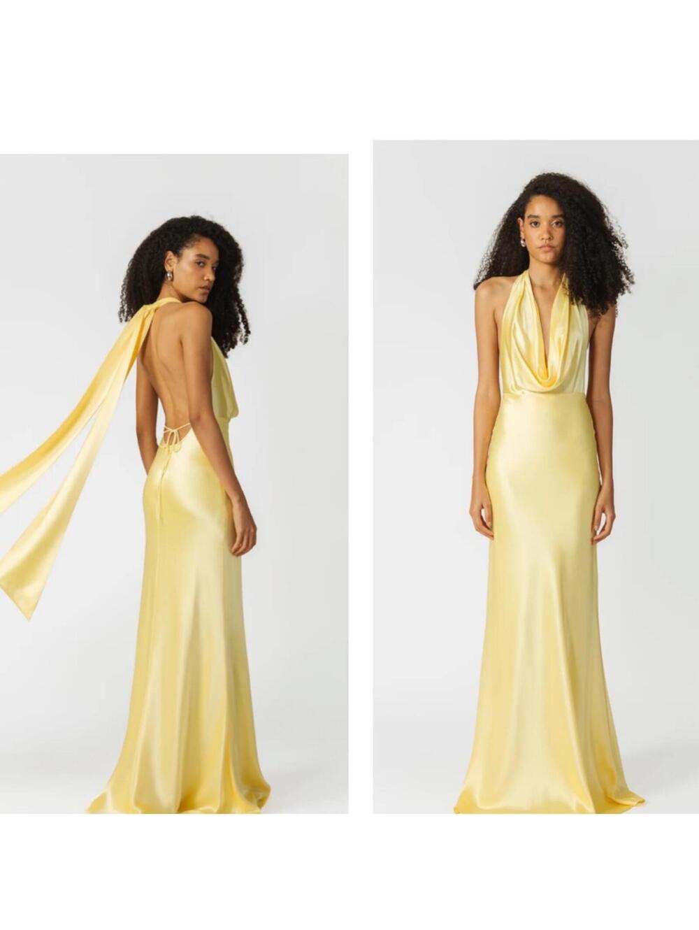 SAU LEE Pearl Gown yellow
